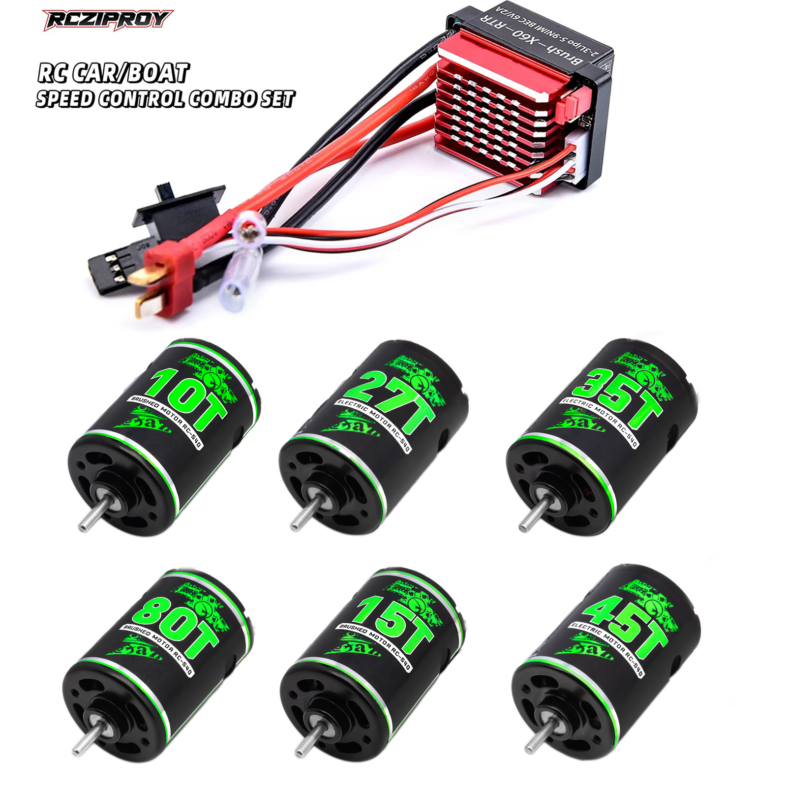 RC 540 10T-80T Motore Spazzola - Esc Waterproof 60A recensione e prezzo